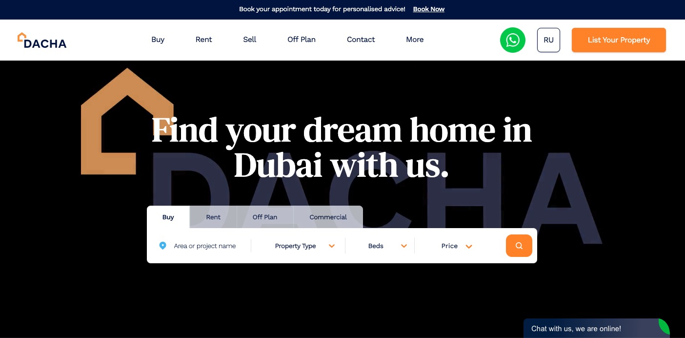 Real Estate Relaunch concept — before